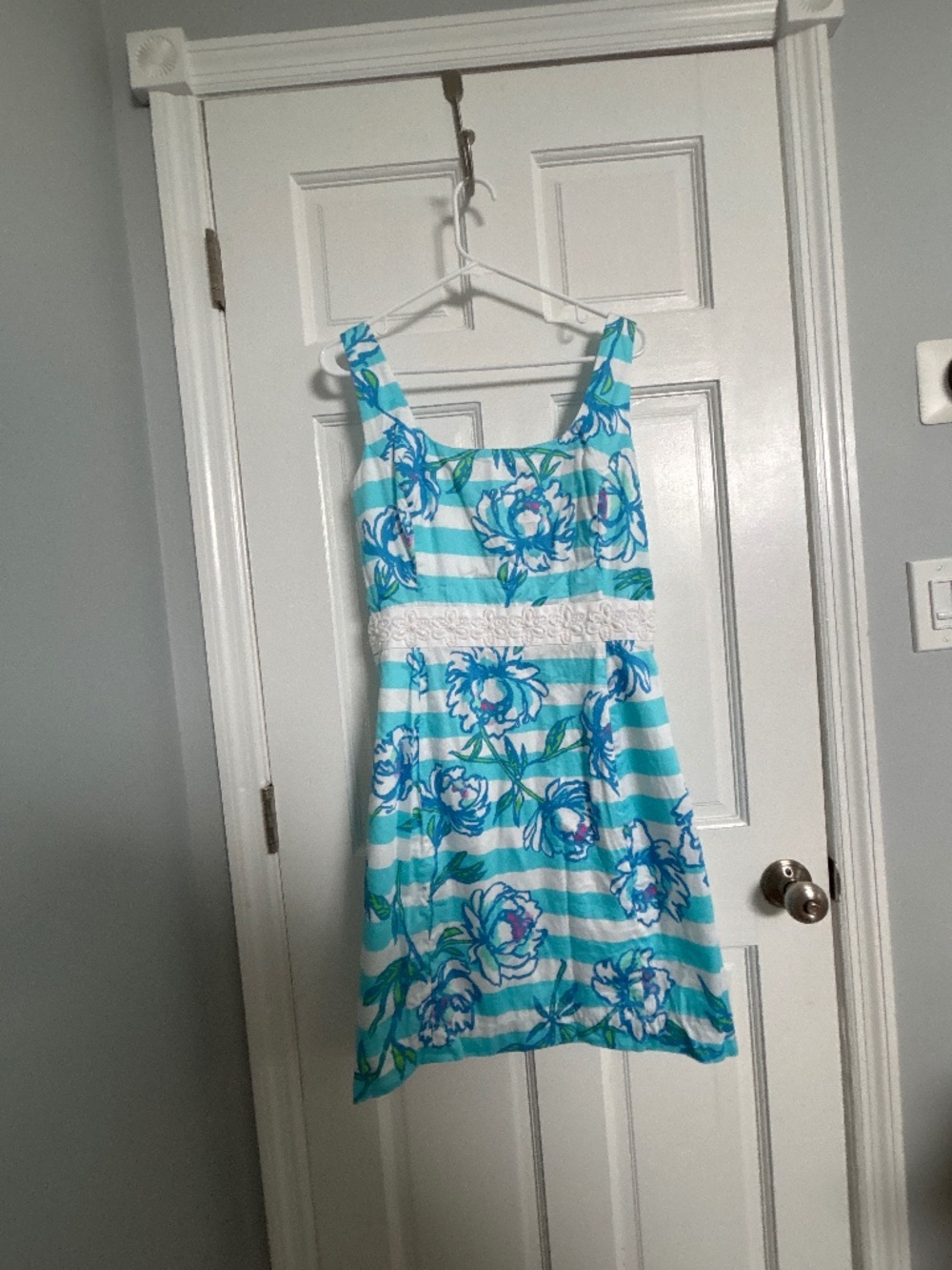 Blue white Lilly dress